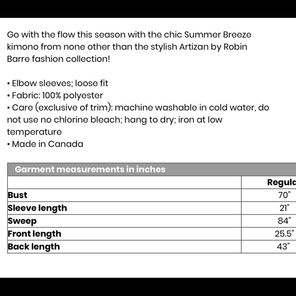 Artizan by Robin Barre Kimono Cover up - Picture 7 of 7